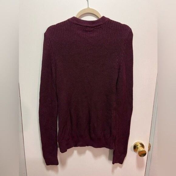 GUESS Burgundy Maroon Crisscross Sweater Size XL - Picture 2 of 9